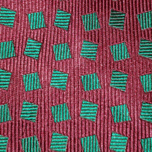 CHARVET ~ MENS SILK DRESS TIE ~ RED & GREEN ~ 59"