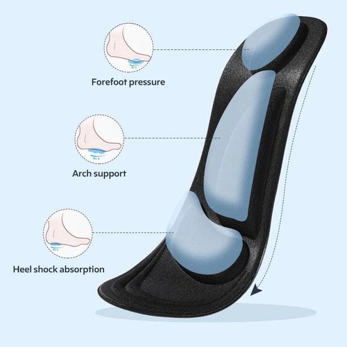 4D Orthotic sports Insoles - Memory Foam, Arch Support, Flat Feet, Pain Relief - Picture 8 of 13