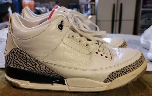 Nike Air Jordan 3 Retro White Cement 2010 Size 11.5 Shoes Rare