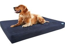 Large Expresso Suede Pet Dog Bed Orthopedic Waterproof Memory Foam 41x27x4 42x28