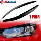 Glossy Black For VW Polo Mk5 6R 6C 2009-2018 HeadLight Eyebrow Eyelid Cover Trim