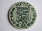 Jersey Pottery 6" Diameter Ceramic Tile Trivet with Cork Back - Coat of Arms