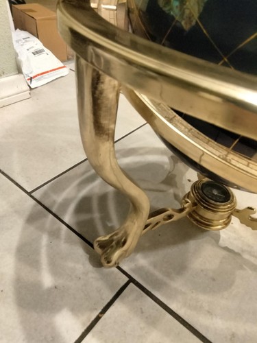 Vintag Heavy Brass 330 mm 13" Diameter Gemstone Glob World Map Compass $1200 - Picture 3 of 8