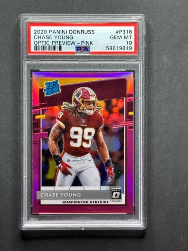 2020 Donruss Chase Young Rated Rookie Optic Preview Pink PSA 10 Gem MT 49ers SSP