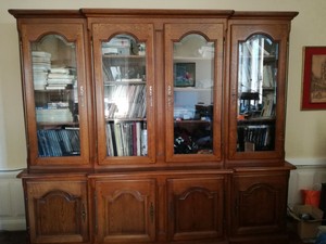 Bibliothèque vitrée en chêne