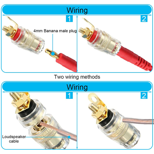 8 STCK. 4 mm Bananenstecker vergoldete Buchse Polklemme Lautsprecher Terminal Verstärker - Bild 4 von 6