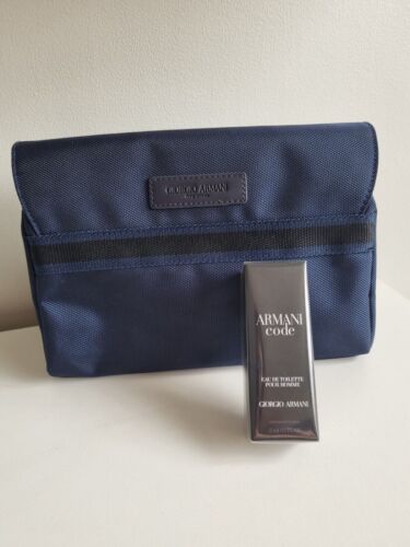 Armani Code 15ml EDT Gift Set with Navy Wash Bag/ Toilety Bag - Picture 3 of 8