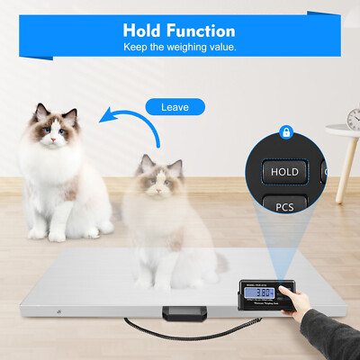 Digital Livestock Scale 660Lbs X 0.2Lbs , Pet Vet Scale Stainless Steel