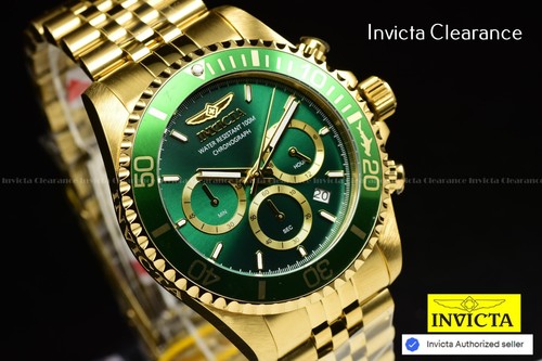 Reloj Invicta Para Hombres 43mm Pro Diver TITAN Cronógrafo Esfera Verde JUBILEE Tono Dorado SS - Imagen 2 de 10