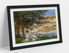 CLAUDE MONET, ON THE BANK OF THE SEINE -FRAMED WALL ART POSTER PRINT 4 SIZES