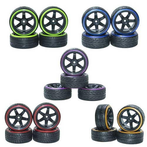 4Pcs 1/10 RC Car Drift Tire Wheel Rim for HSP HPI Racing 12mm Hex PP0290/069 - Picture 1 of 16