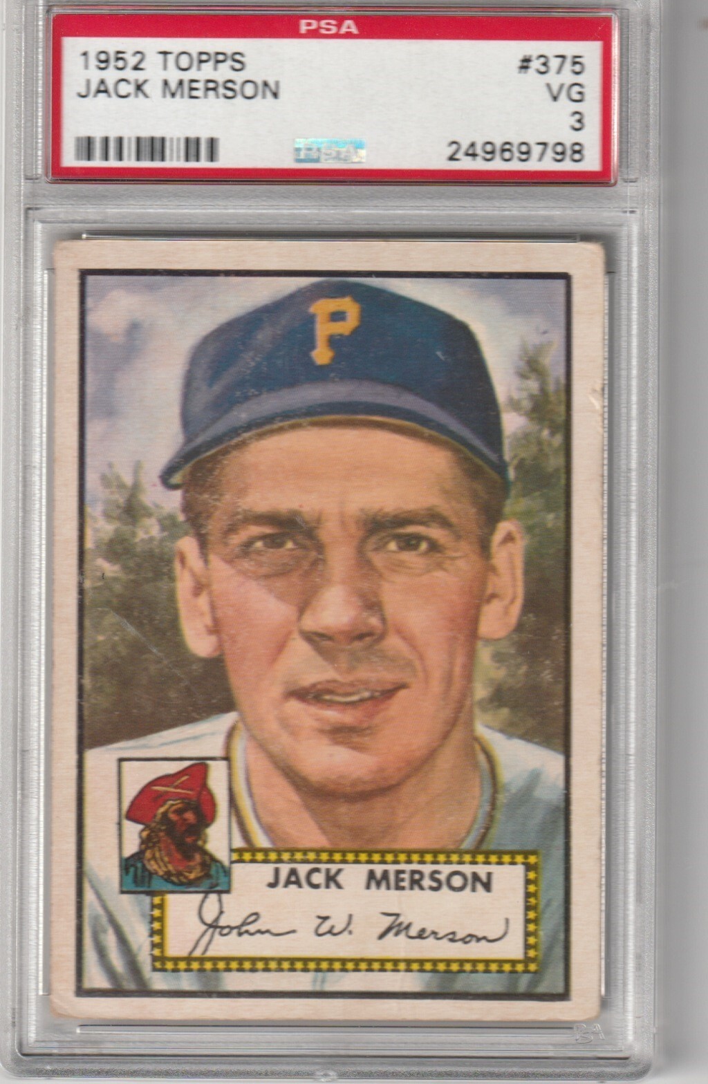 1952 Topps Jack Merson #375, PSA VG 3