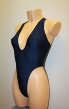 Women Thong Leotard 202-15 Dark Blue Spandex Size S