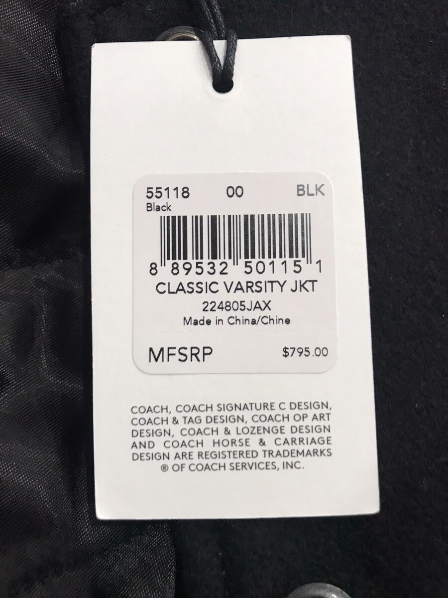 🔥Coach Classic Varsity Jacket Black Brown Wool Leather 🔥Coach Classic Varsity Jacket Black Brown Wool Leather
