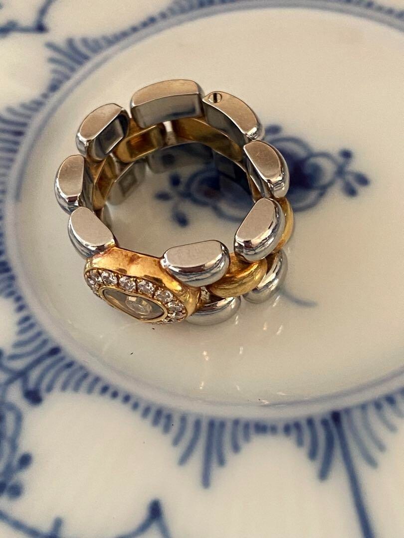 Chopard Happy Diamond Heart 1P Diamond 18k YG Stainless Ring