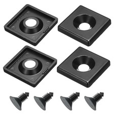 4Pcs 4545 EU Standard T-Slot 12.5mm Dia Aluminum Extrusion End Cap 45x45mm Black