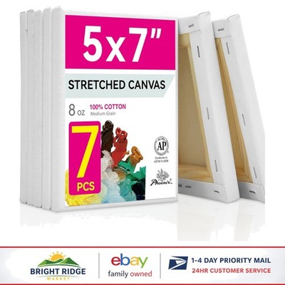 7 Piece Cotton Canvas Set, 5x7 Inch, Ideal for Various Painting Techniques