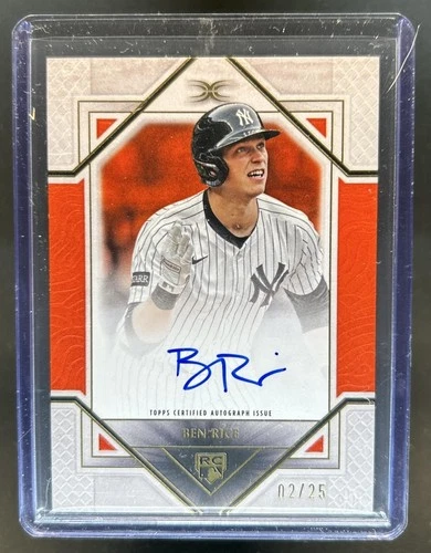 2025 Topps Definitive Ben Rice Auto Autograph RC Orange #/25 Yankees Rookie