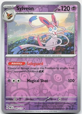 Sylveon Rare SV: Prismatic Evolutions Reverse Holo 040/131 NM/M Pokemon Holo