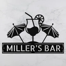 Personalized Tropical Bar Metal Sign Custom Decor for Home Bar and Patio