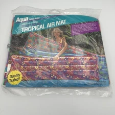 VTG Aqua Tropical Air Mat Splash - 1993 Heavy Duty Pool Float Inflatable 72 X 27