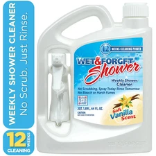 Wet & Forget Shower Cleaner Spray, Vanilla Scent, 64 oz – Powerful Daily Cleanin