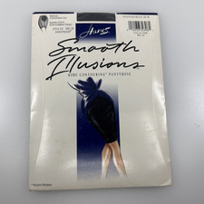 Hanes Smooth Illusions Body Contouring Pantyhose Sz CD Barely Black Made in USA