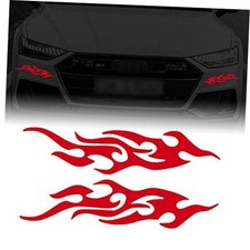 2 Pcs 40cm Flame Reflective Sticker for Car Flame Racing Sports Stripe Red
