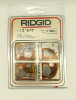#ad 1 1 2quot; 11 1 2 12R NPT Ridgid 37845 Alloy Pipe Threading Dies Set of 4 USA $28.95