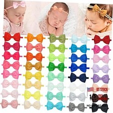 C LLOT 40 Colors Baby Bow Headbands 2.75" Hair Bows Super Soft 2.75inch/40pcs-B