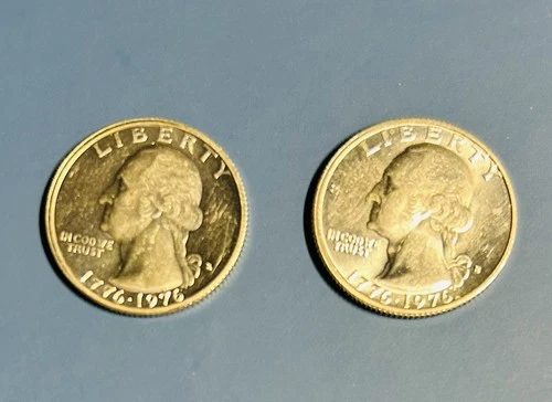 1976 S Washington Bicentennial 40% Silver Proof & 40% Silver Quarters