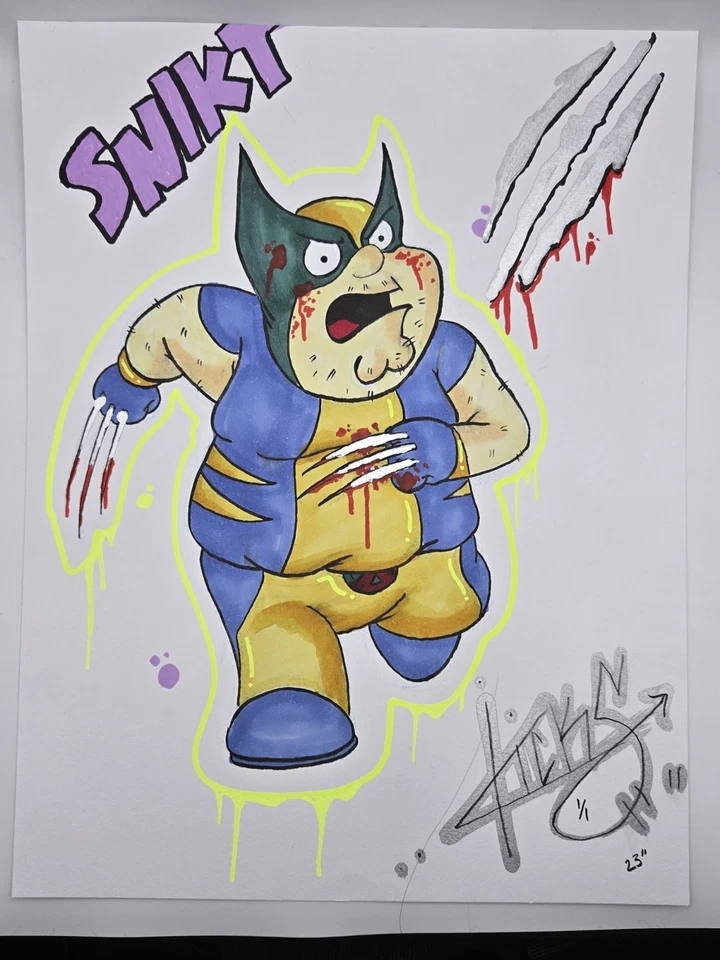 Arte de Peter Griffin como Wolverine dibujado a mano 1/1 por Kickstradomis Foto 2 de 4