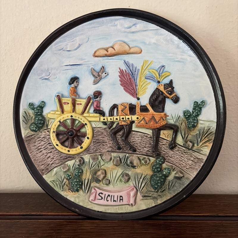 Italian Sicily Ceramic Brevettato Plate Hand Painted II Falco 8”