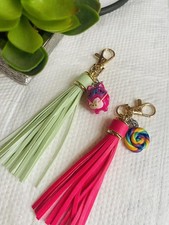 Colorful Tassel Keychains with Charm