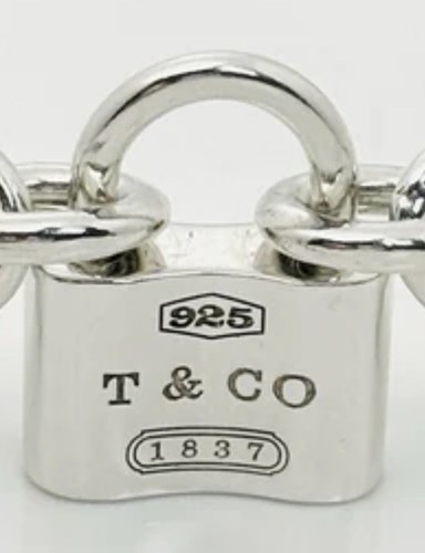 Authentische Tiffany Co 1837 Vorhängeschloss Halsband Sterlingsilber Kette Halskette 16" - Bild 9 von 13