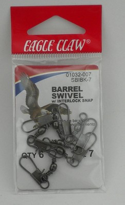 Eagle Claw 01032-012 Schwarz Interlock Snap Drehbar 7ct