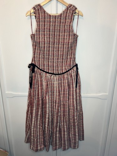 free people nightingale plaid midi dress red combo size large Rrp £158 Bnwt - Picture 1 of 10