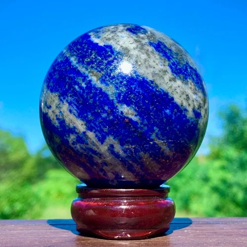 277G Natural Lapis lazuli jasper Quartz Sphere Crystal Ball Reiki Healing