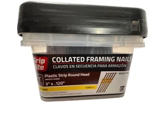 Grip Rite Framing Nails 3" x .120" 21 º 1000 per Box Plastic Strip Round Head