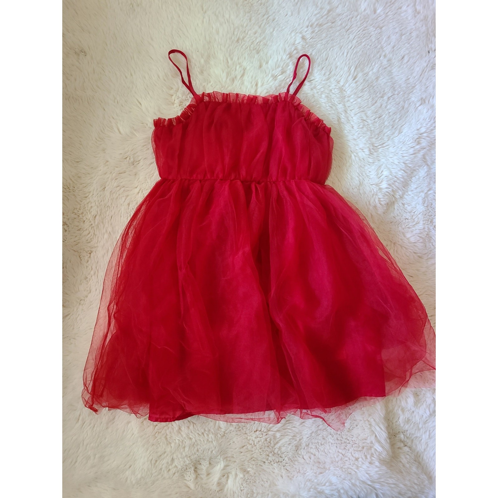 Red Art Class Sleeveless Tulle Party Christmas Holiday Sleevlees dress size 7/8