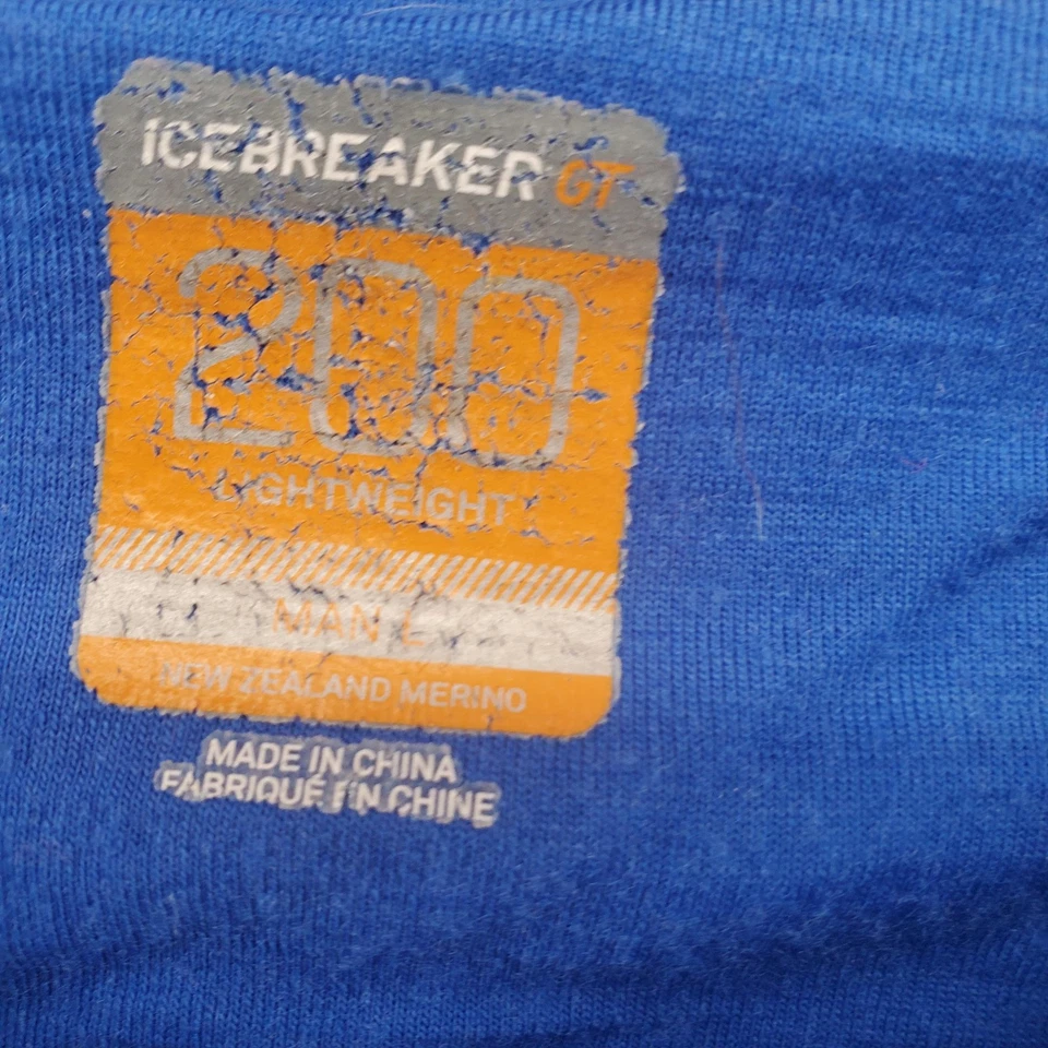 Camisa Icebreaker Para Hombre Grande Azul 200 Ligera Lana Merino Manga Larga Foto 2 de 4