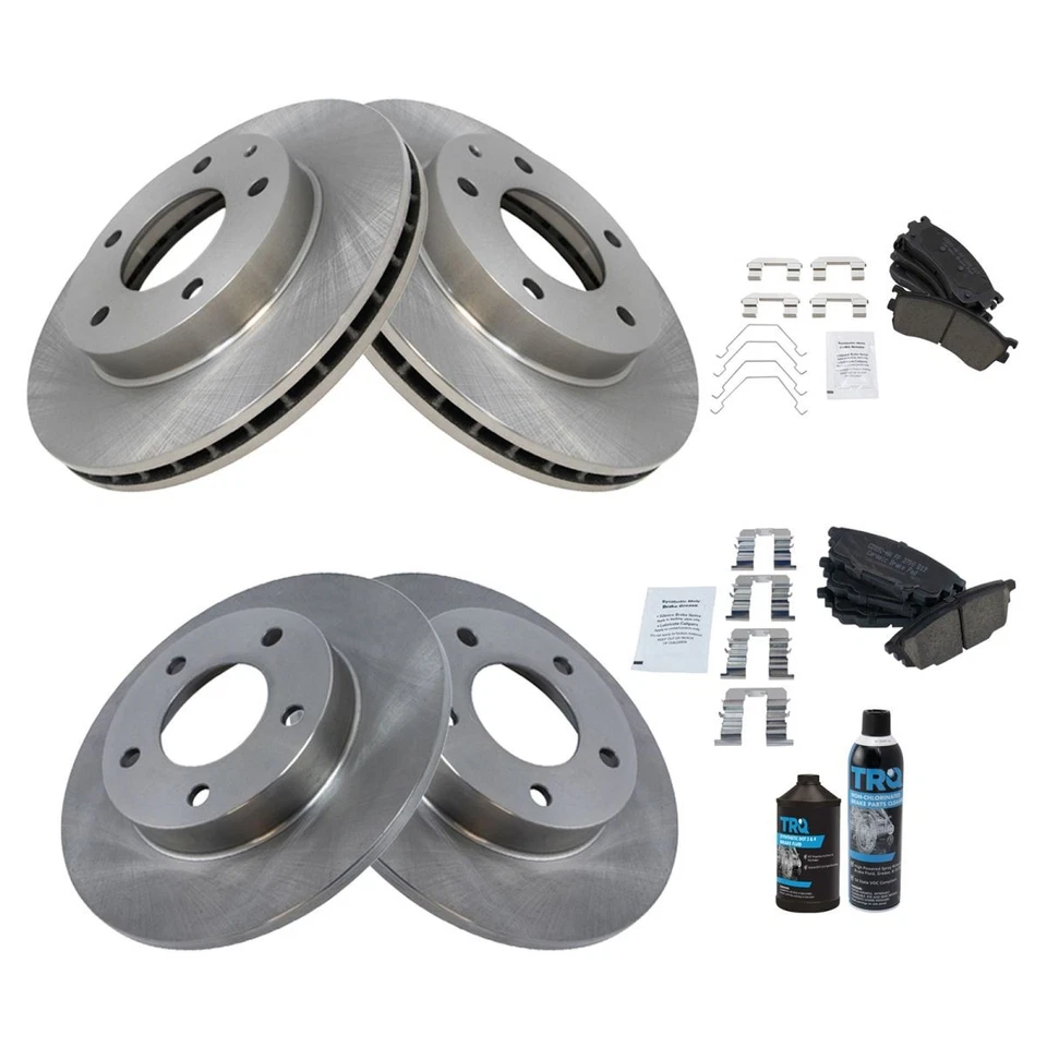 TRQ Front & Rear Premium Posi Ceramic Brake Pad & Rotor Kit w/Chemicals - Image 2 of 4