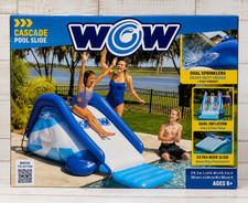 WOW Sports Cascade Inflatable Pool Slide w/ Dual Sprinklers Heavy Duty PVC New