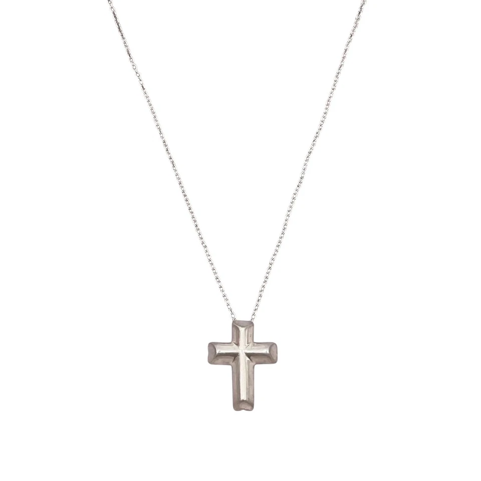 Authentic Tiffany & Co. Cross w/ 4 heart edges Paloma Picasso Silver925 Necklace - Image 4 of 4