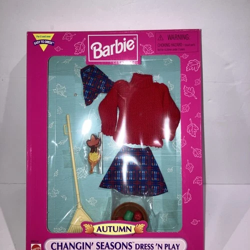 VTG 1998 Barbie Autumn Changin Seasons Dress N Play Set Outfit Rare Find NEW