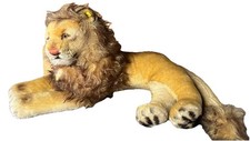 1960s STEIFF LEO THE LION LARGE DISPLAY LION MOHAIR w/ Collar Tag Ear Pin 26  
