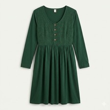 Vtg Maxi Dress Sz M Embroidered Cottagecore Prairie Green Fairy Cute Options