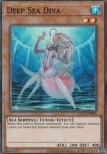 YuGiOh Deep Sea Diva OP13-EN004 Super Rare Englisch Played unl.