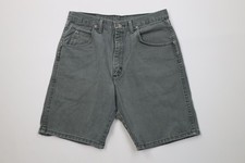 Vintage 90s Y2K Wrangler Mens 32 Faded Stonewash Denim Jean Shorts Jorts Green