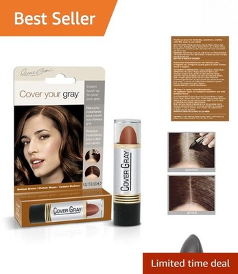Instant Gray Hair Concealer: Medium Brown Touch-Up Stick for Flawless Blending